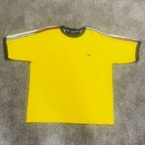 Tommy Jeans Tommy Hilfiger Vintage Mens Yellow Short Sleeve Polo Shirt -Size L